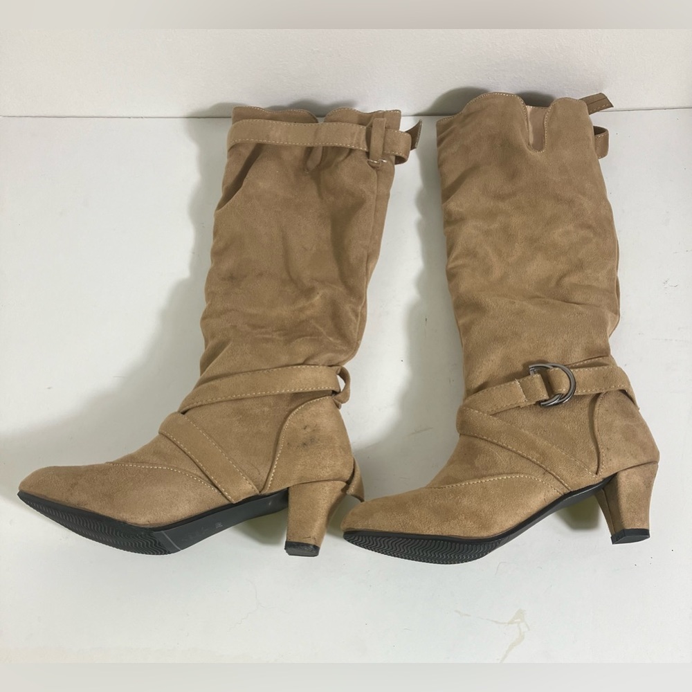 Vero Cuoio Women’s Tan Suade Dress Heeled Boots